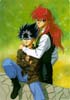 Kurama hugging? Hiei